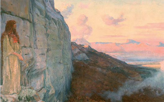 Saint Mary Magdalene outside her cave in the Sainte-Baume