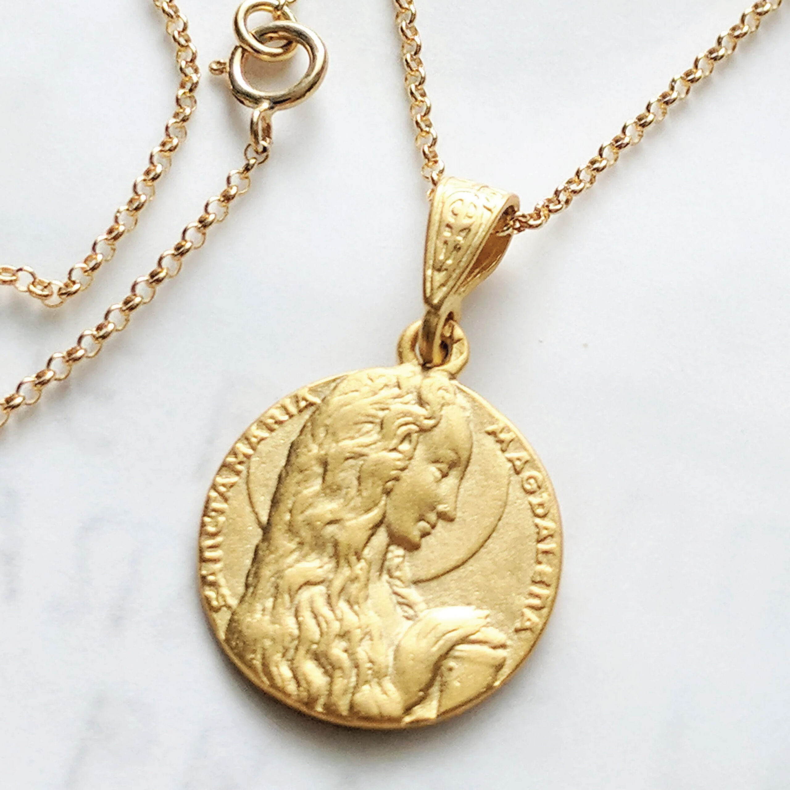 Sancta Maria Magdalena medal necklace