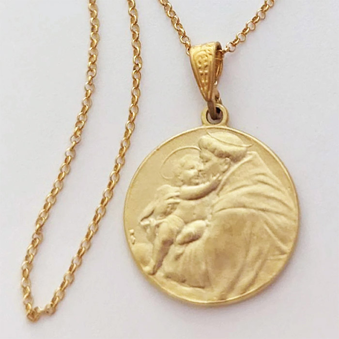 Saint Anthony of Padua medal necklace